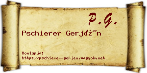 Pschierer Gerjén névjegykártya